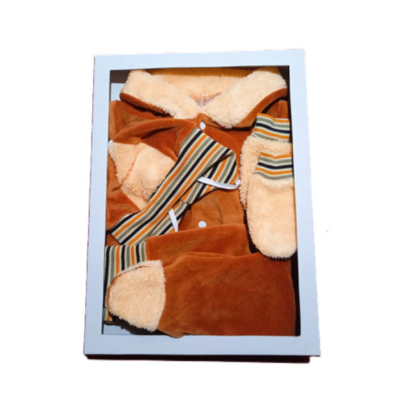 GAJI / Súprava krabička zimná zamat - škoricová