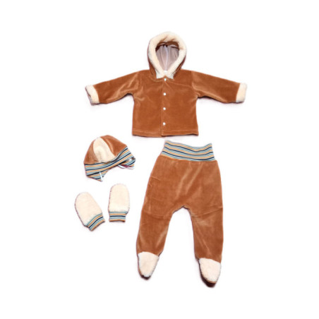 GAJI / Súprava krabička zimná zamat - škoricová