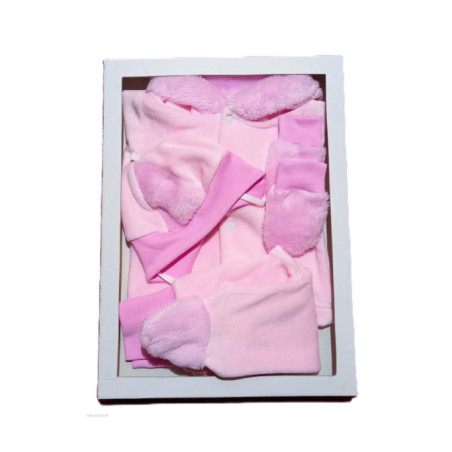 GAJI / Súprava krabička zimná zamat - ružová