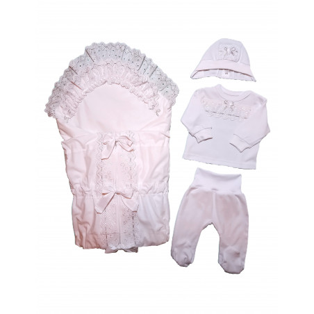 GAJI / Súprava 4-dielna prepletaná chlapec - strieborná