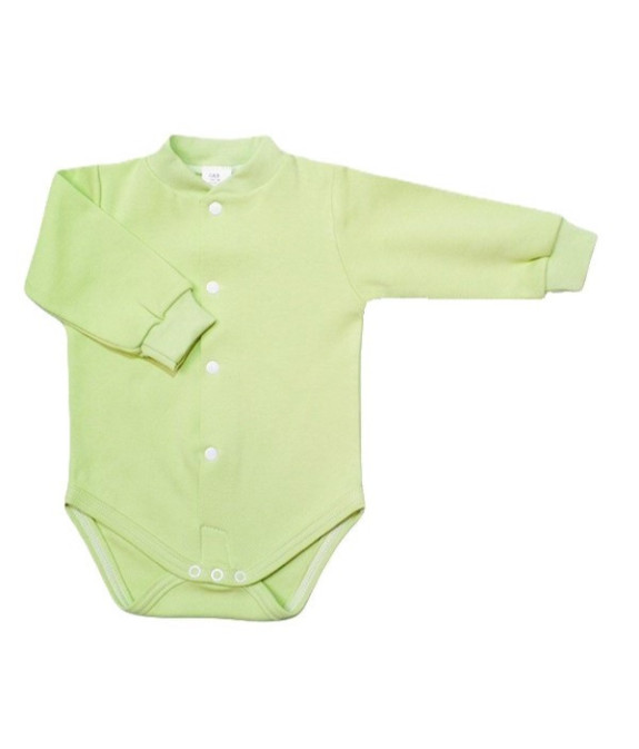 GAJI / Body dlhý rukáv predné zapínanie obojlíc - sv.zelená