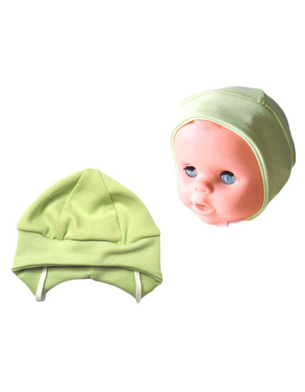 GAJI / Čiapka z dielov obojlíc - pistáciová