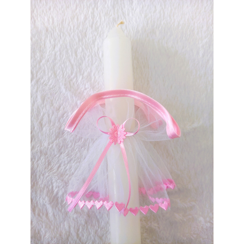 GAJI / Ozdoba sviečky na krst - ružová
