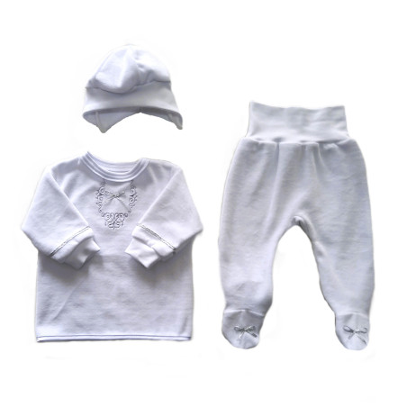 GAJI / Súprava 3-dielna zamat chlapec - strieborná