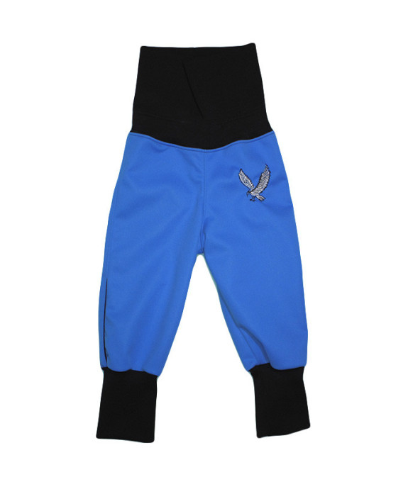GAJI / Nohavice softshell s flisom výšivka - sv.modrá