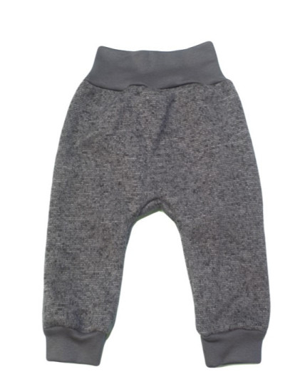 GAJI / Tepláky úplet - tm.sivá