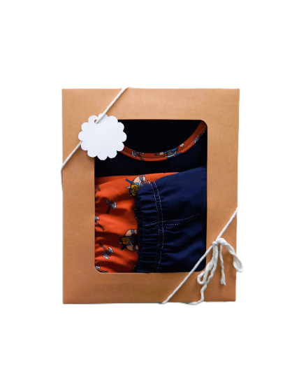 GAJI / Súprava chlapčenská/tričko + kraťasy + boxerky - tm.modrá