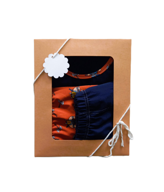 GAJI / Súprava chlapčenská/tričko + kraťasy + boxerky - tm.modrá