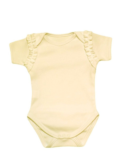 GAJI / Body s volánmi krátky rukáv - maslová