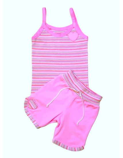 GAJI / Súprava dievčenská tričko + kraťasy - ružová