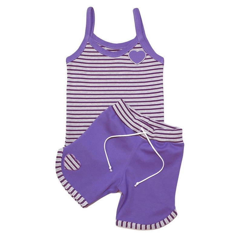 GAJI / Súprava dievčenská tričko + kraťasy - fialová