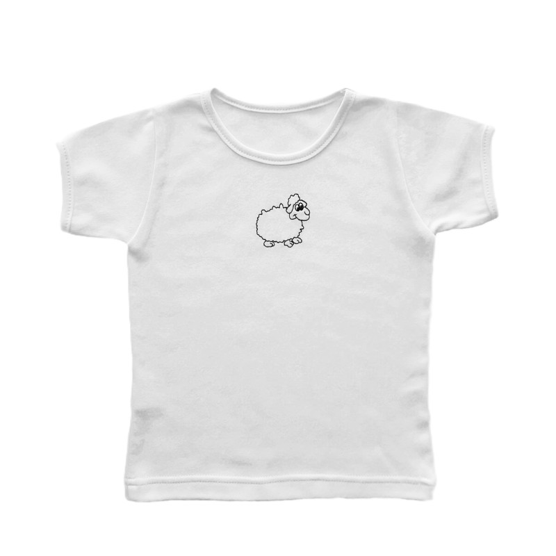 GAJI / Tričko s výšivkou obojlíc - biela