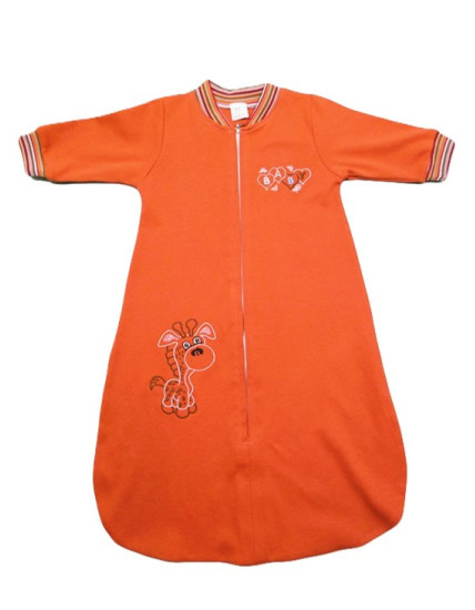 Spací vak s výšivkou - škoricová /v.62/