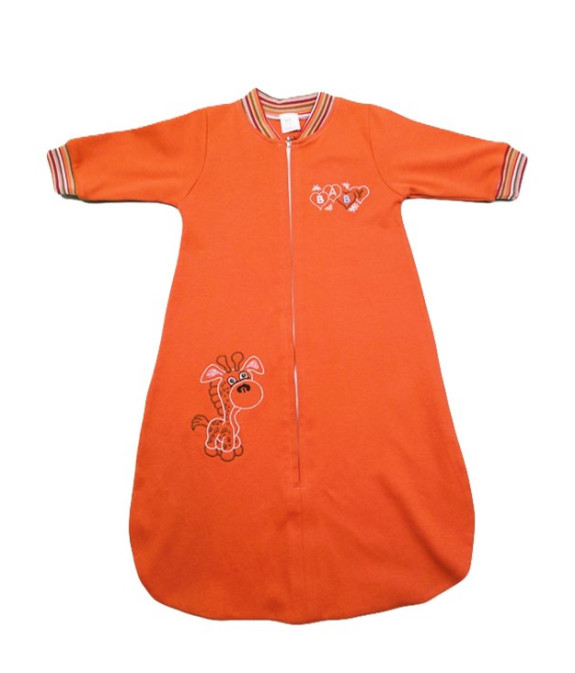 Spací vak s výšivkou - škoricová /v.62/