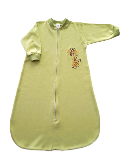 GAJI / Spací vak s výšivkou - sv.zelená