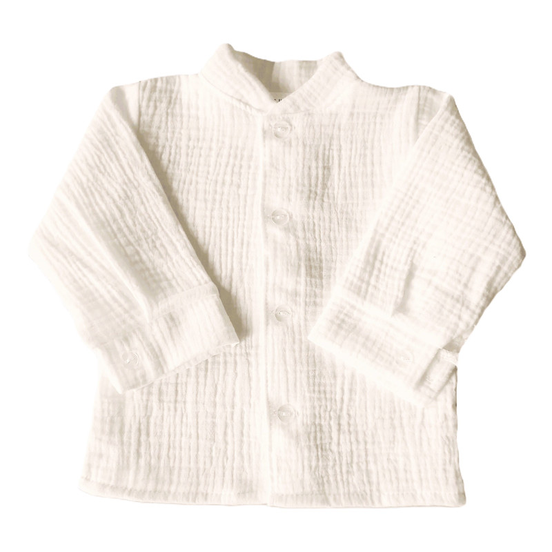 GAJI / Košeľa so stojačikom mušelín - biela