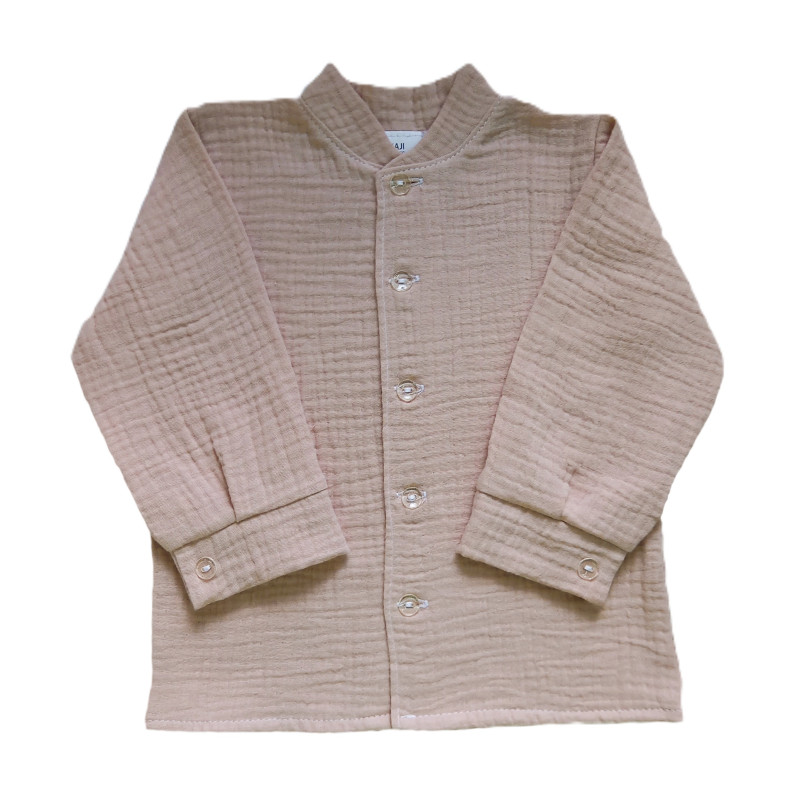 GAJI / Košeľa so stojačikom mušelín - sv.hnedá