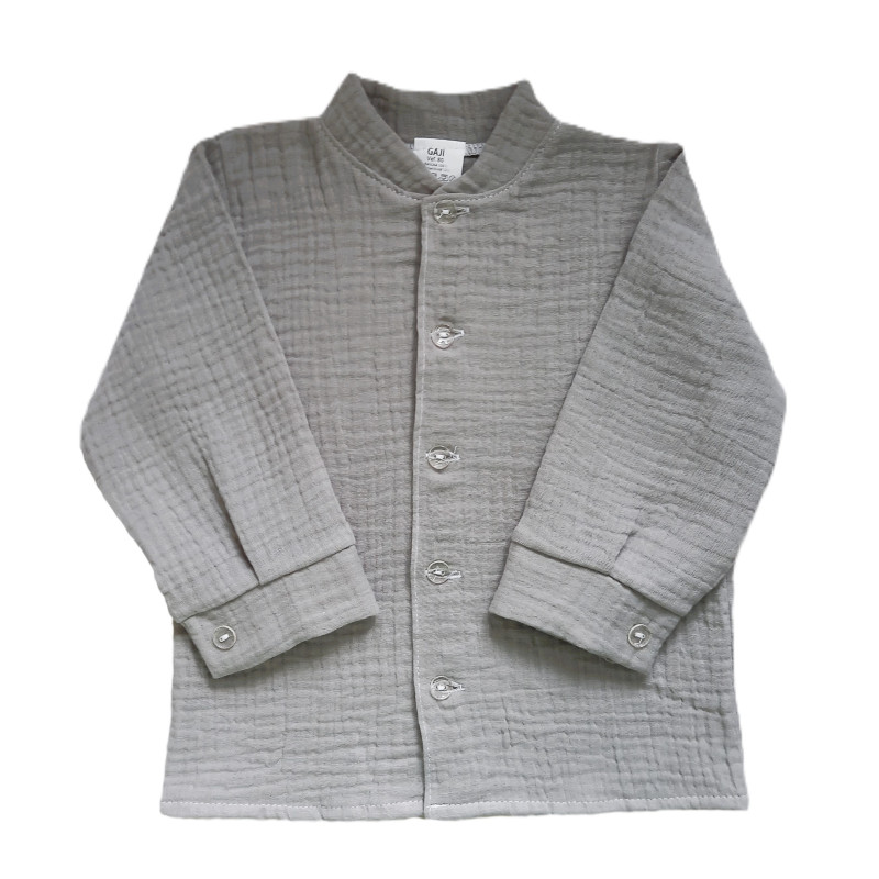 GAJI / Košeľa so stojačikom mušelín - sivá