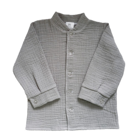 GAJI / Košeľa so stojačikom mušelín - sivá