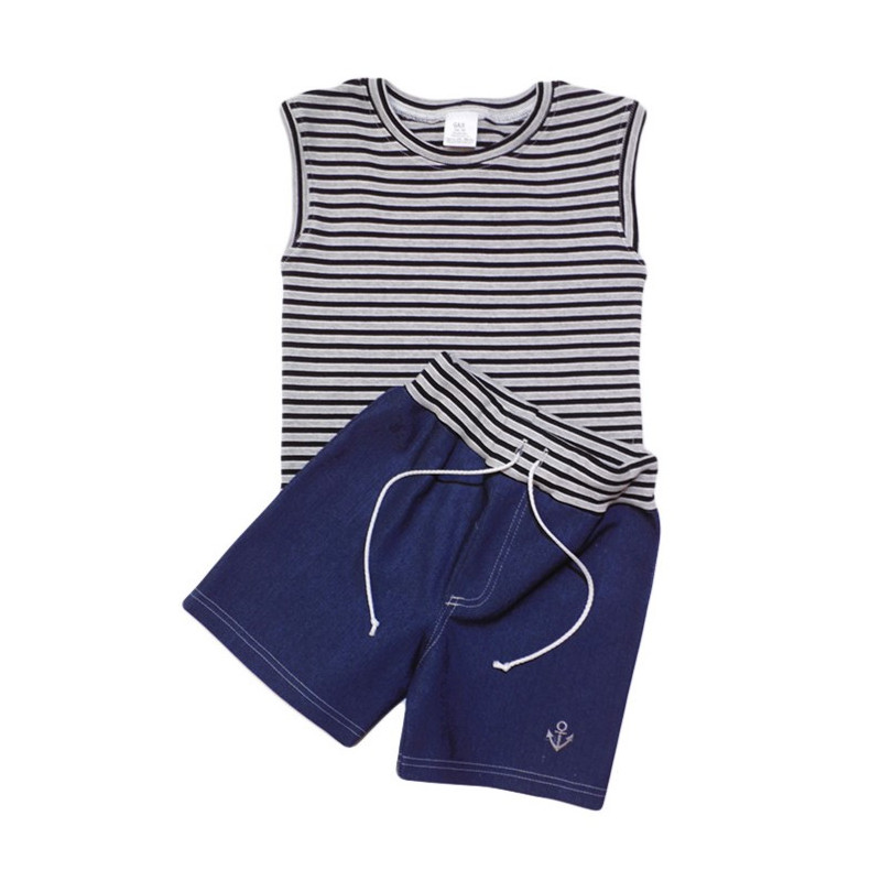 Súprava tričko + kraťasy v.98 - sivá