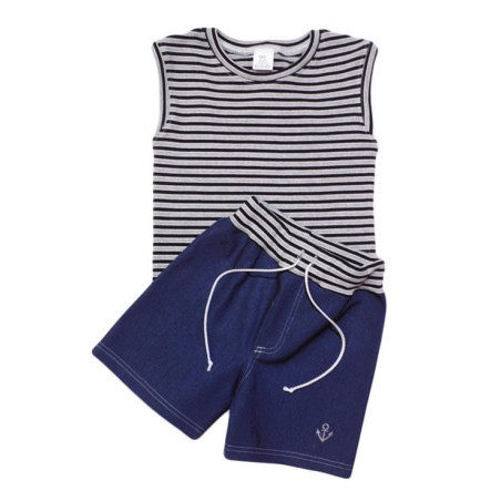 Súprava tričko + kraťasy v.98 - sivá