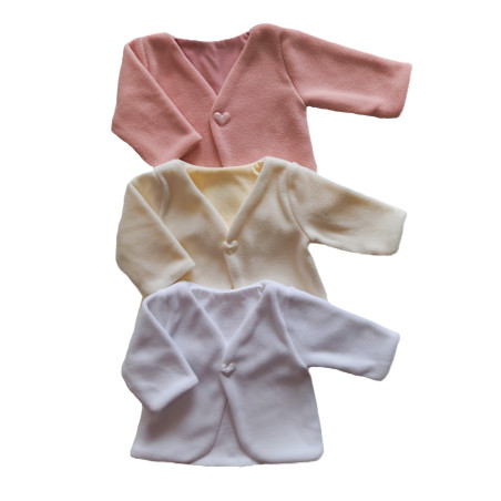 GAJI / Bolerko futrované predĺžené flis - biela