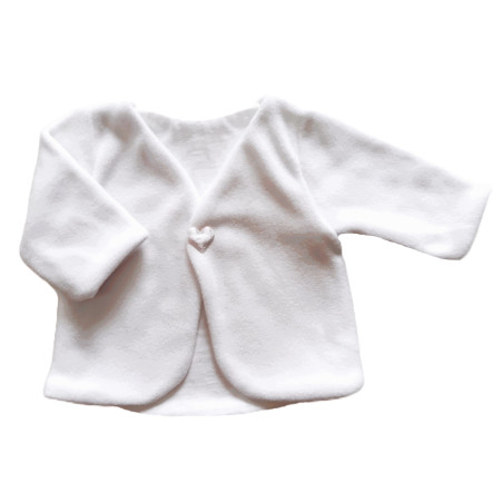 GAJI / Bolerko futrované predĺžené flis - biela