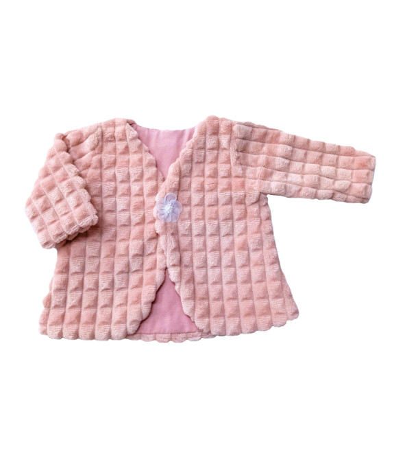 GAJI / Bolerko futrované predĺžené zamat - pudrová