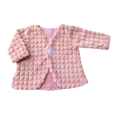 GAJI / Bolerko futrované predĺžené zamat - pudrová