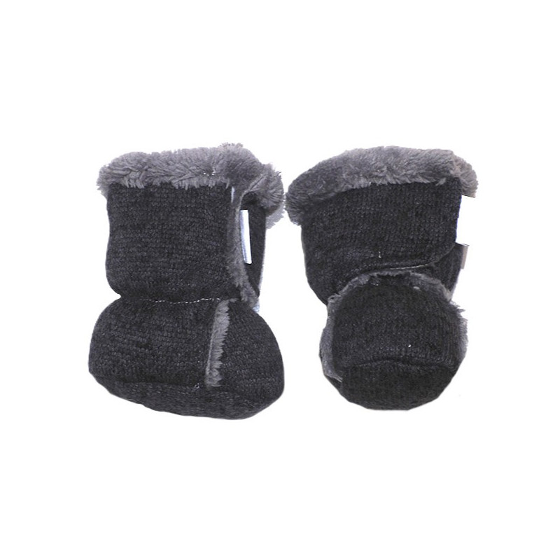 GAJI / Papučky zateplené úplet - tm.sivá