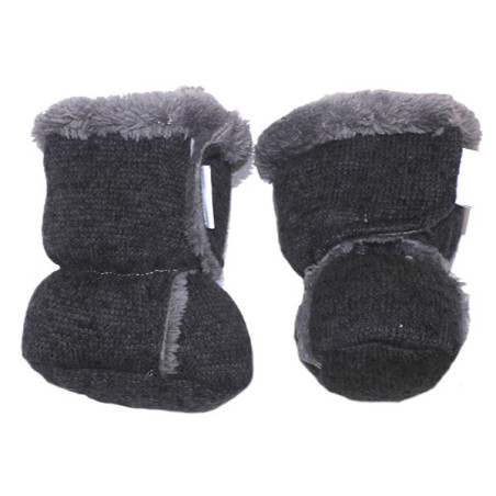GAJI / Papučky zateplené úplet - tm.sivá