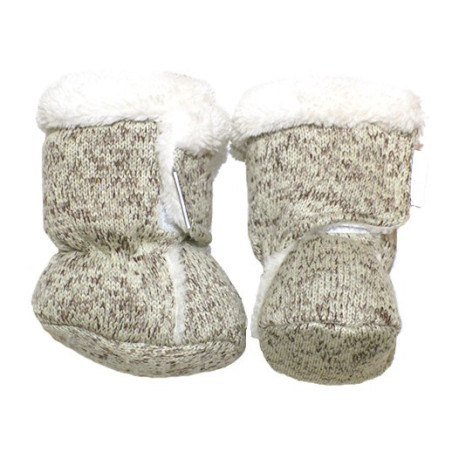 GAJI / Papučky zateplené úplet - bežovohnedá