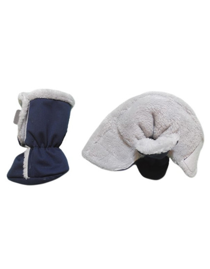 GAJI / Papučky zateplené softshell - tm.modrá