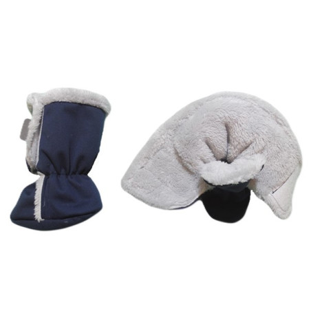 GAJI / Papučky zateplené softshell - tm.modrá