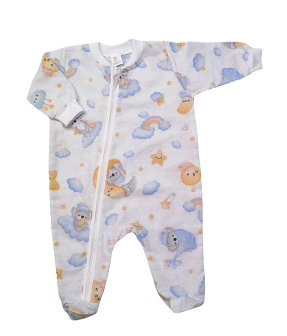 GAJI / Pyžamo overal s nožkou flanel - vzor1