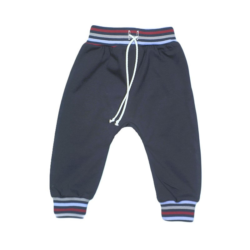 GAJI / Tepláky do pása jednolíc - tm.modrá