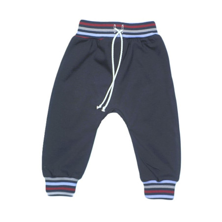 GAJI / Tepláky do pása jednolíc - tm.modrá