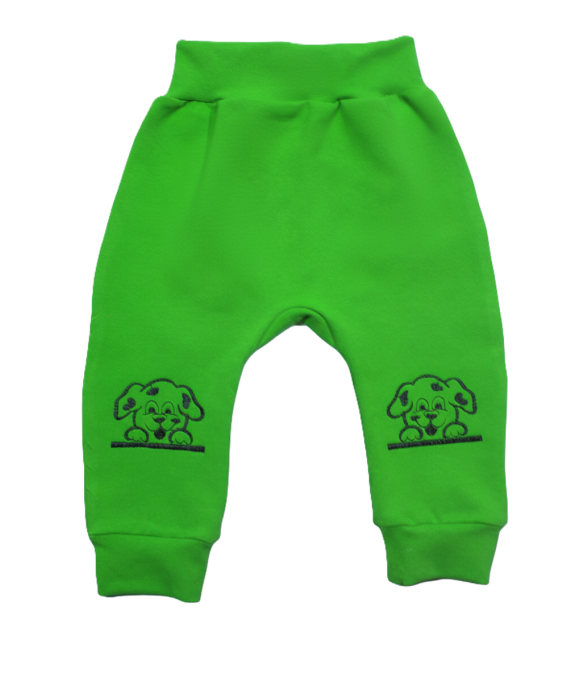 GAJI / Tepláky s výšivkou - zelená