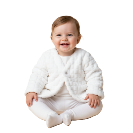 GAJI / Bolerko futrované predĺžené zamat - biela