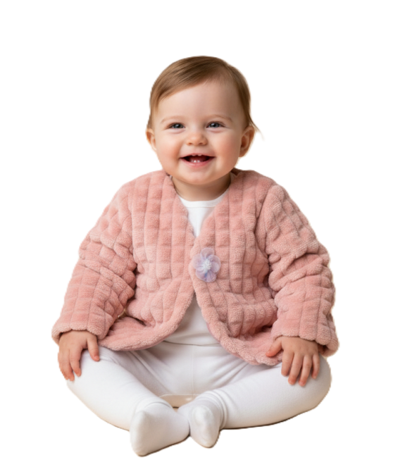 GAJI / Bolerko futrované predĺžené zamat - pudrová