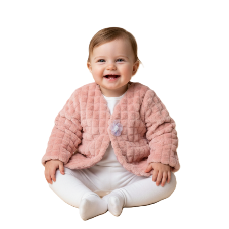 GAJI / Bolerko futrované predĺžené zamat - pudrová