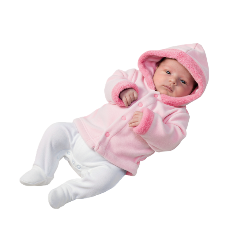 GAJI / Bunda s kapucňou zamat - ružová