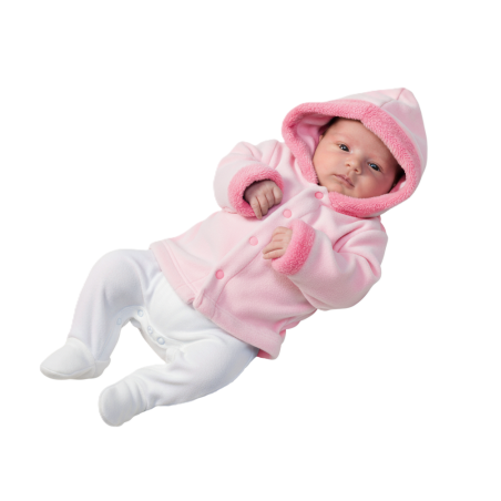 GAJI / Bunda s kapucňou zamat - ružová