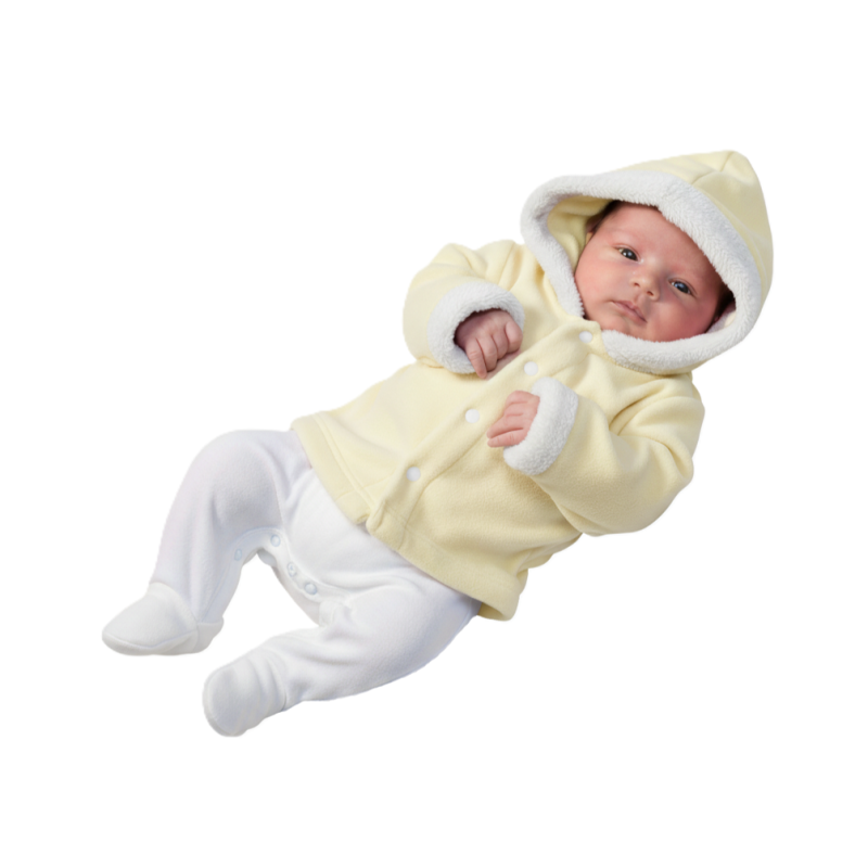 GAJI / Bunda s kapucňou zamat - žltá