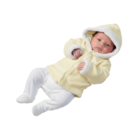 GAJI / Bunda s kapucňou zamat - žltá