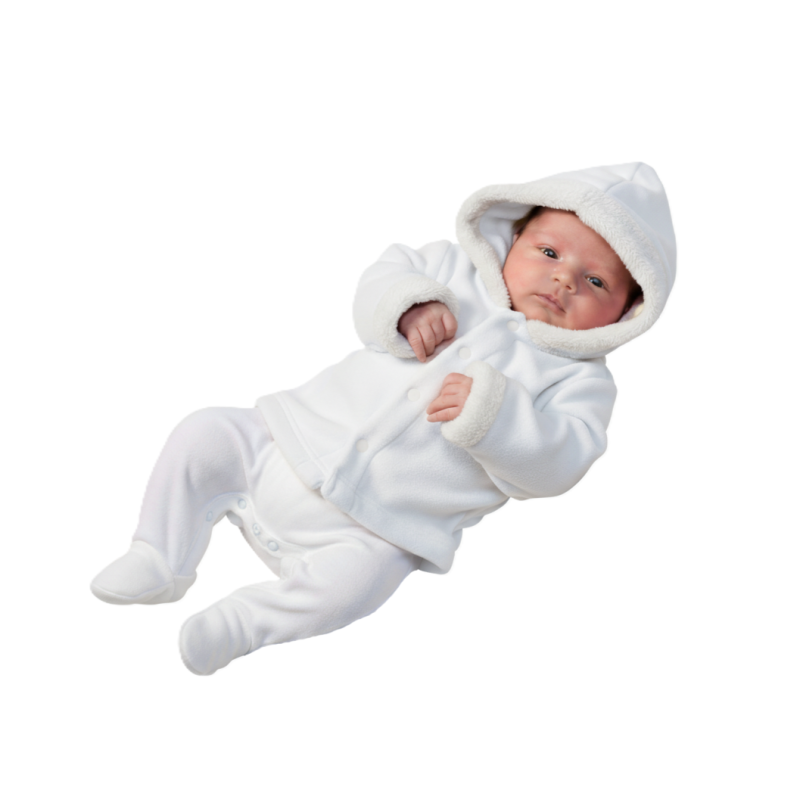 GAJI / Bunda s kapucňou zamat - biela