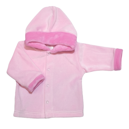 GAJI / Bunda s kapucňou zamat - ružová