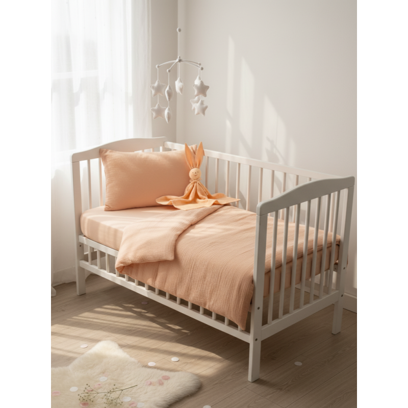 GAJI / Obliečky do postieľky mušelín - marhuľová