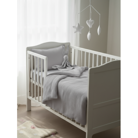 GAJI / Obliečky do postieľky mušelín - sivá