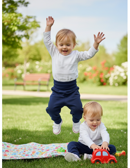 GAJI / Nohavice softshell s flisom - tm.modrá